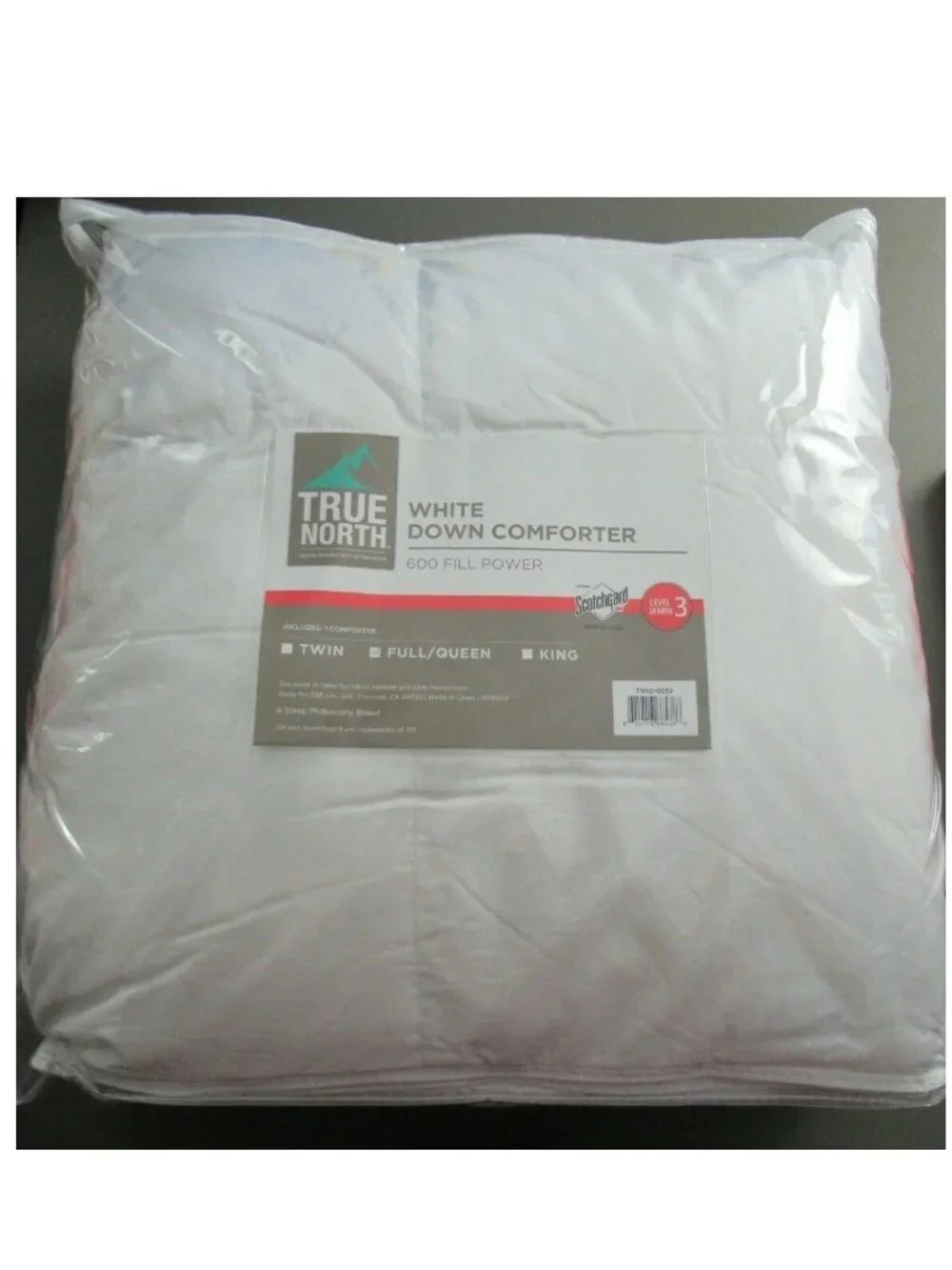 True North Level 3 Cotton Sateen Down-Fill Comforter, Full/Queen, White
